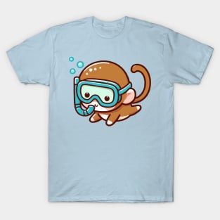 Cute monkey Snorkeling T-Shirt